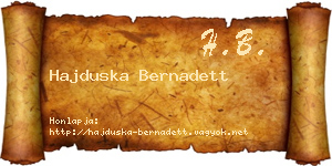 Hajduska Bernadett névjegykártya